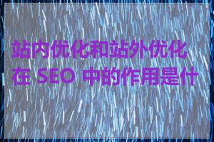 站内优化和站外优化在 SEO 中的作用是什么