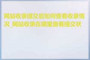 网站收录提交后如何查看收录情况_网站收录在哪里查看提交状态