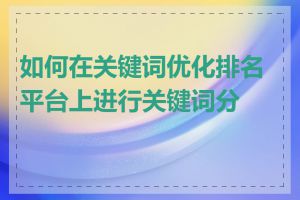 如何在关键词优化排名平台上进行关键词分析