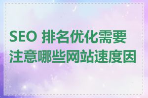 SEO 排名优化需要注意哪些网站速度因素