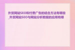 外贸网站SEO和付费广告的结合方法有哪些_外贸网站SEO与网站分析数据的应用有哪些