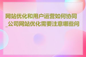 网站优化和用户运营如何协同_公司网站优化需要注意哪些问题