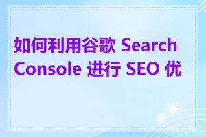 如何利用谷歌 Search Console 进行 SEO 优化