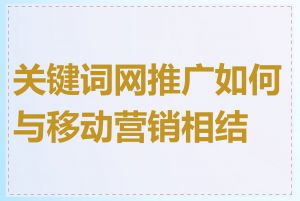 关键词网推广如何与移动营销相结合