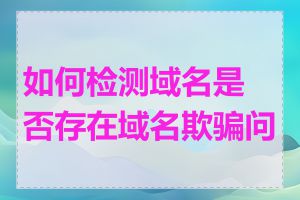 如何检测域名是否存在域名欺骗问题