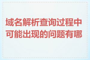 域名解析查询过程中可能出现的问题有哪些