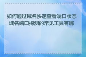 如何通过域名快速查看端口状态_域名端口探测的常见工具有哪些