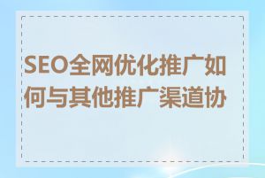 SEO全网优化推广如何与其他推广渠道协同