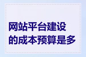 网站平台建设的成本预算是多少