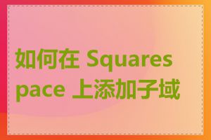 如何在 Squarespace 上添加子域名