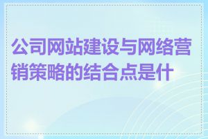 公司网站建设与网络营销策略的结合点是什么