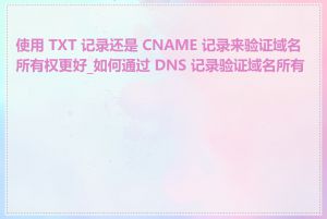 使用 TXT 记录还是 CNAME 记录来验证域名所有权更好_如何通过 DNS 记录验证域名所有权