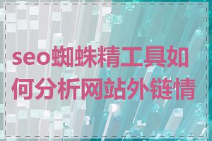 seo蜘蛛精工具如何分析网站外链情况