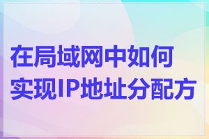 在局域网中如何实现IP地址分配方案