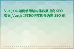 Vue.js 中如何使用结构化数据提高 SEO 效果_Vue.js 项目如何实现多语言 SEO 优化