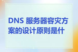 DNS 服务器容灾方案的设计原则是什么