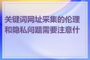 关键词网址采集的伦理和隐私问题需要注意什么