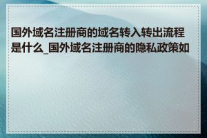 国外域名注册商的域名转入转出流程是什么_国外域名注册商的隐私政策如何