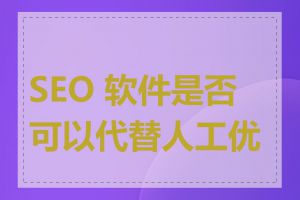 SEO 软件是否可以代替人工优化