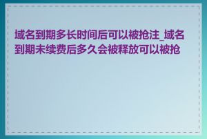 域名到期多长时间后可以被抢注_域名到期未续费后多久会被释放可以被抢注