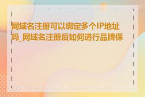 网域名注册可以绑定多个IP地址吗_网域名注册后如何进行品牌保护