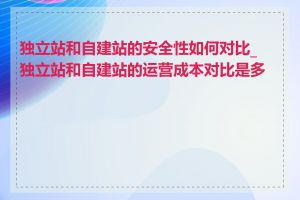 独立站和自建站的安全性如何对比_独立站和自建站的运营成本对比是多少