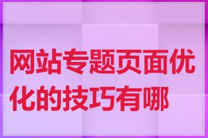 网站专题页面优化的技巧有哪些