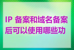 IP 备案和域名备案后可以使用哪些功能