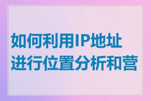 如何利用IP地址进行位置分析和营销