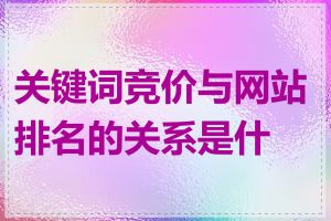 关键词竞价与网站排名的关系是什么