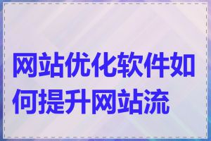 网站优化软件如何提升网站流量