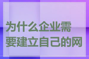 为什么企业需要建立自己的网站