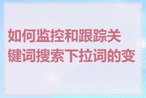 如何监控和跟踪关键词搜索下拉词的变化