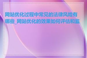 网站优化过程中常见的法律风险有哪些_网站优化的效果如何评估和监测