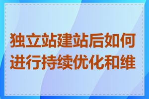 独立站建站后如何进行持续优化和维护