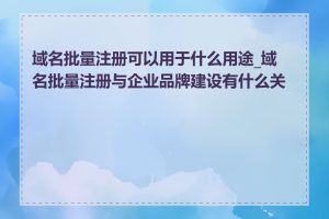 域名批量注册可以用于什么用途_域名批量注册与企业品牌建设有什么关系