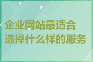 企业网站最适合选择什么样的服务器