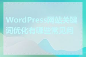 WordPress网站关键词优化有哪些常见问题