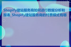 Shopify建站服务商如何进行数据分析和报表_Shopify建站服务商的付费模式有哪些