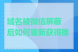 域名被微信屏蔽后如何重新获得推广