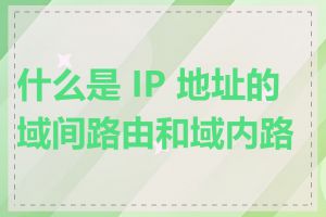 什么是 IP 地址的域间路由和域内路由