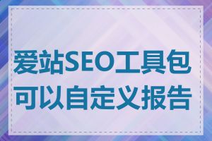 爱站SEO工具包可以自定义报告吗