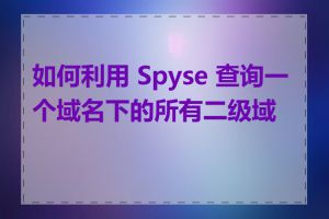 如何利用 Spyse 查询一个域名下的所有二级域名