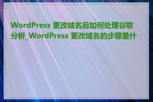 WordPress 更改域名后如何处理谷歌分析_WordPress 更改域名的步骤是什么