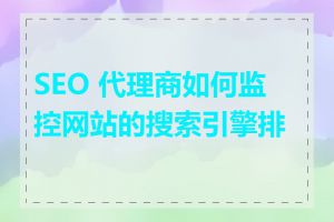 SEO 代理商如何监控网站的搜索引擎排名