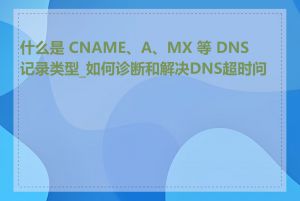 什么是 CNAME、A、MX 等 DNS 记录类型_如何诊断和解决DNS超时问题