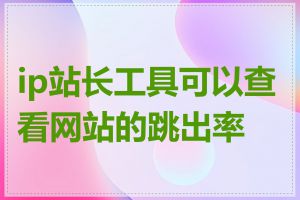 ip站长工具可以查看网站的跳出率吗