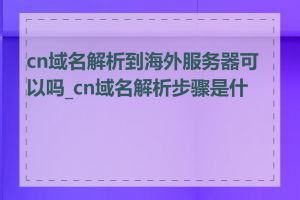 cn域名解析到海外服务器可以吗_cn域名解析步骤是什么