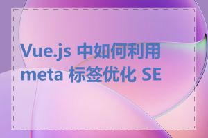 Vue.js 中如何利用 meta 标签优化 SEO