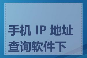 手机 IP 地址查询软件下载